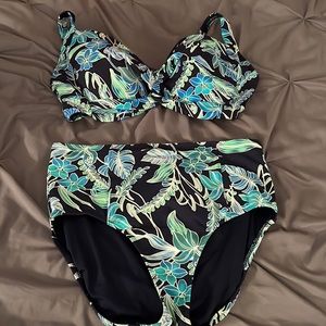 Floral High Waisted Bikini